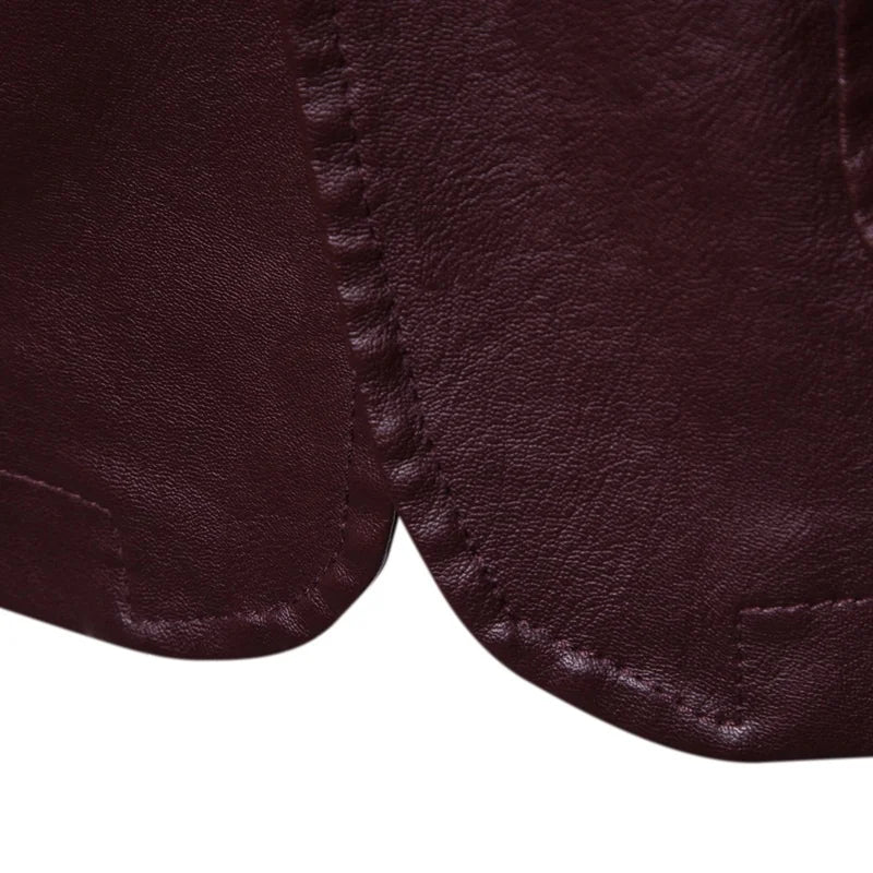 Men Slim Autumn Causal Vintage Leather Jacket Coat Men Design Motorcycle