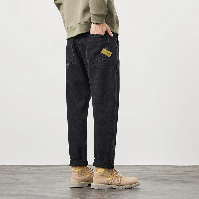 Black Jeans For Men Baggy Pants Loose Fit Harem Pants Streetwear