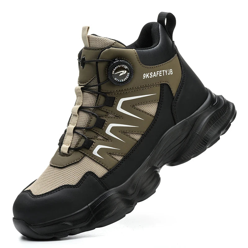 Waterproof Safety Boots Men Indestructible Steel Toe Work Boots Anti-smash Stab-resistant Safety Shoes Biker Botas Para Hombre
