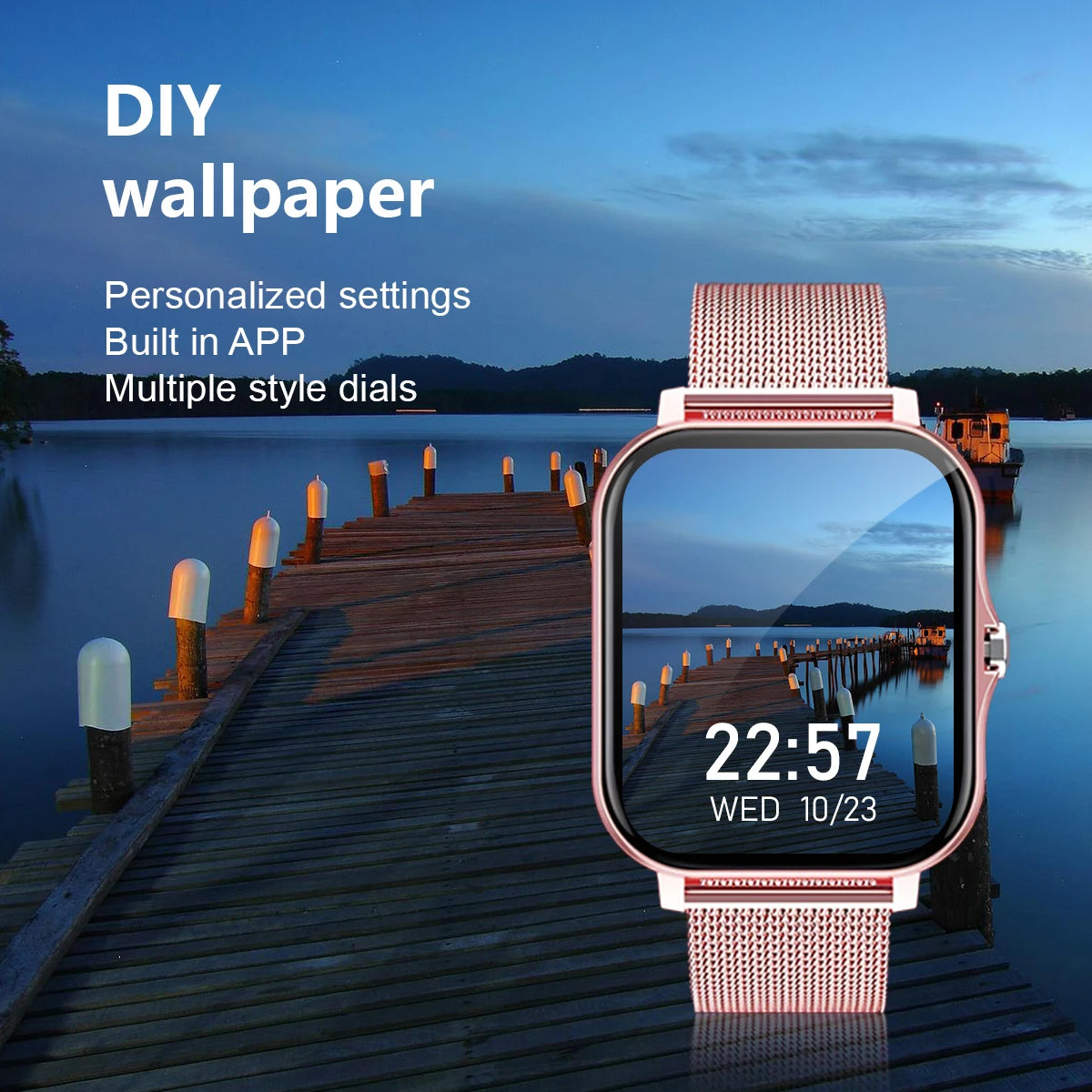 Smart watch wireless calling/dial Sport mode calling reminder and rejection fitness monitoring for iPhone/Android