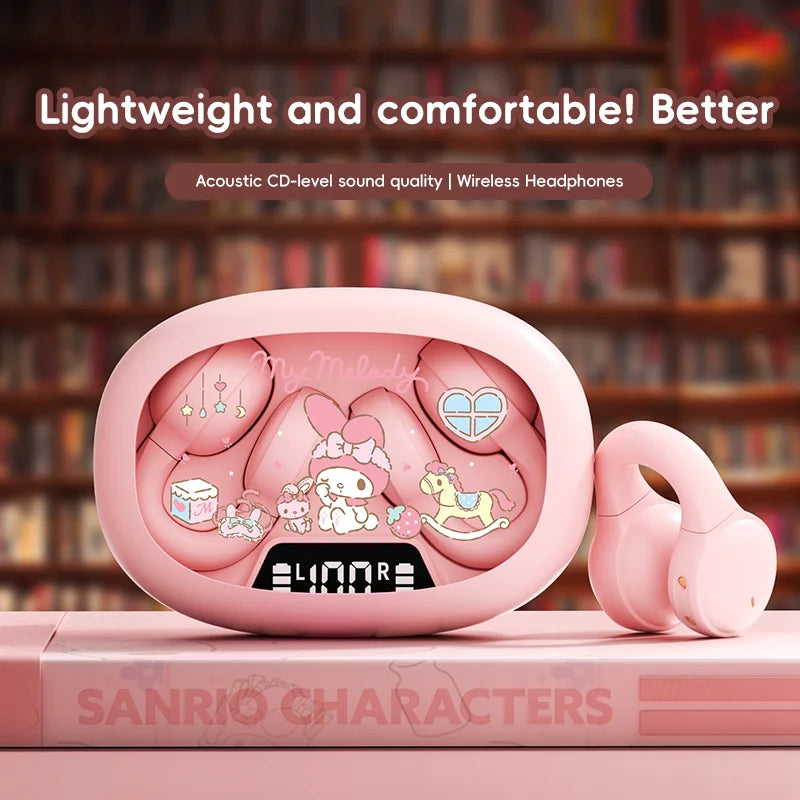 X53 Wireless Headphones Bluetooth Headset Smart Digital Display Volume Adjustment Cute Cartoon Ear Clip Wearing Comfortable