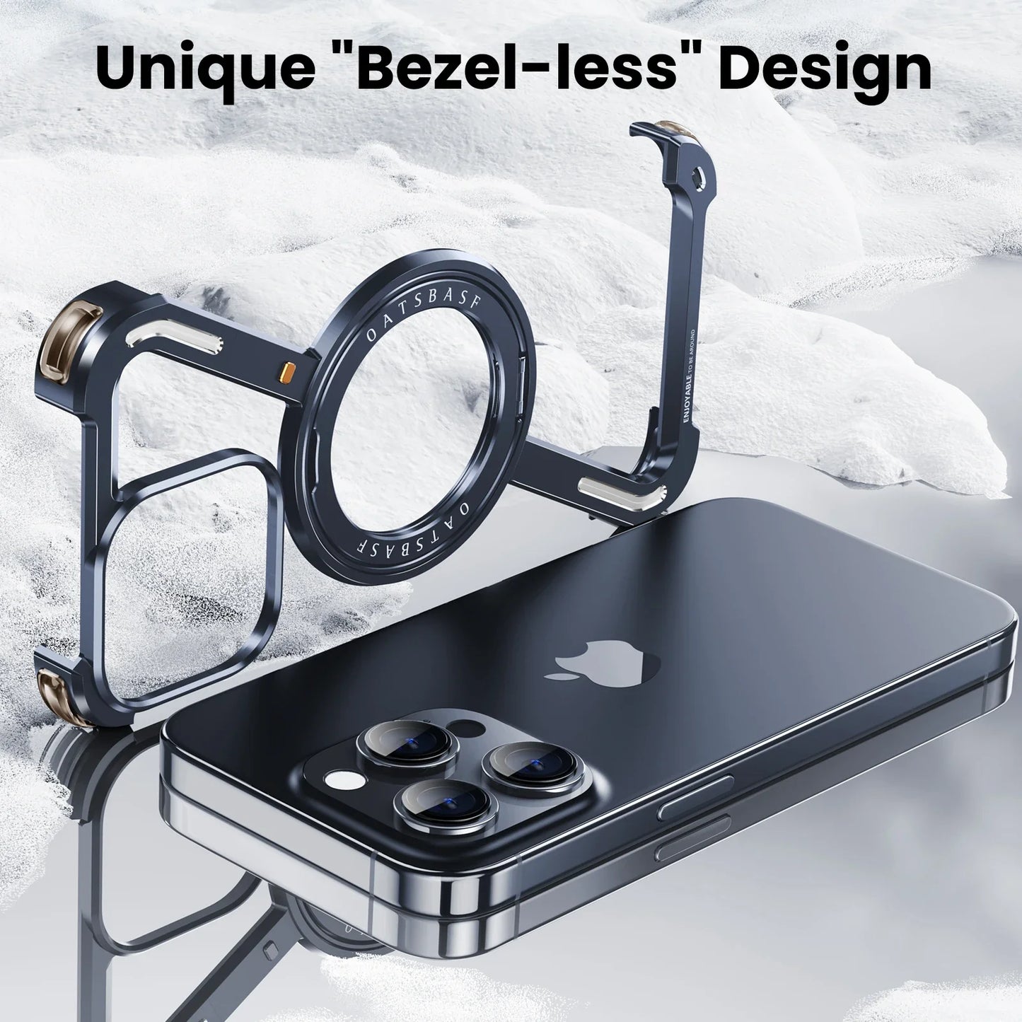 Magnetic Z Shape Metal Phone Case For iPhone 17 Air 15 16 Pro Max Shockproof Bumper With 360° Rotation Holder Protective Cover