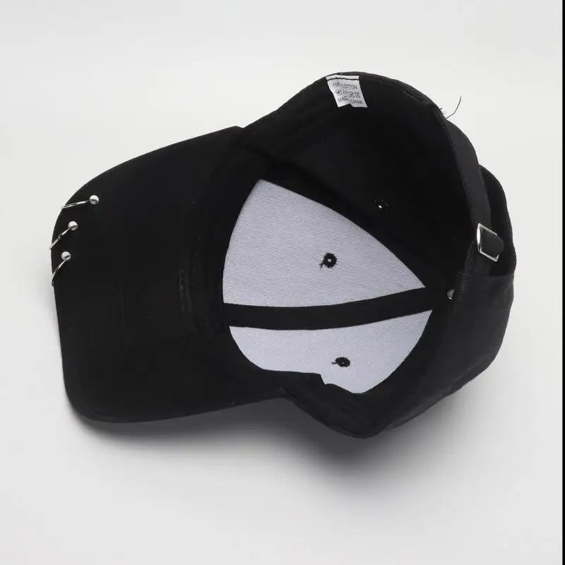COKK Hip Hop Women's Baseball Cap With Ring Circle Snapback Hats For Men Women Unisex Dad Hat Adjustable Kpop Korean Style Gorra