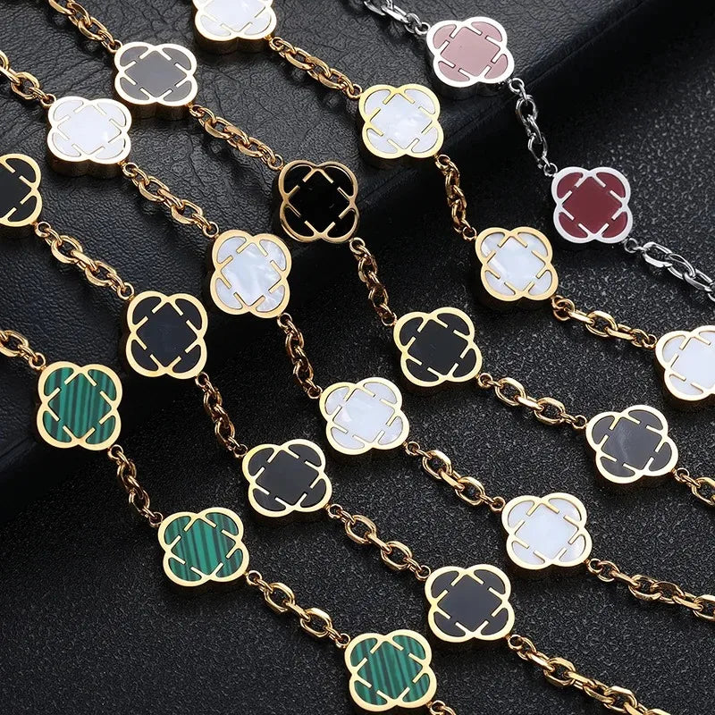 Stylish Petal Chan Bracelets for Men Boys,Waterproof Natural Shell Chain Links Wristband,Birthday Gift