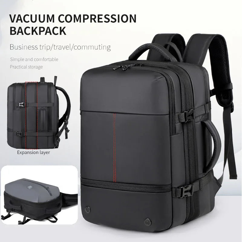 Men's Backpack with Expandable Vacuum Compression, Large Capacity, Dry and Wet Separation, Multifunctional Business Backpack for Short Business Trips