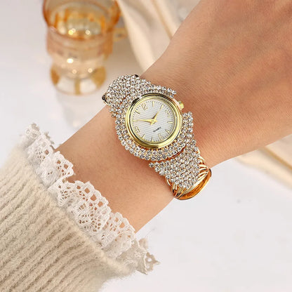 Women Watches Diamond Gold Watch Ladies Wrist Watches Luxury Brand Rhinestone Women's Bracelet Watches Female Relogio Feminino