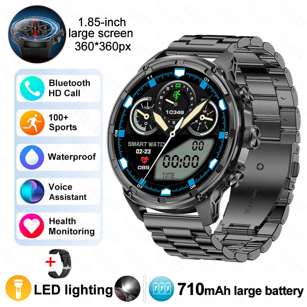 New T-Rex3 710mAh Large Battery Durable Adult Smart Watch 1.85-inch GPS trackr Compass 3ATM Waterproof BT Call Sports Smartwat