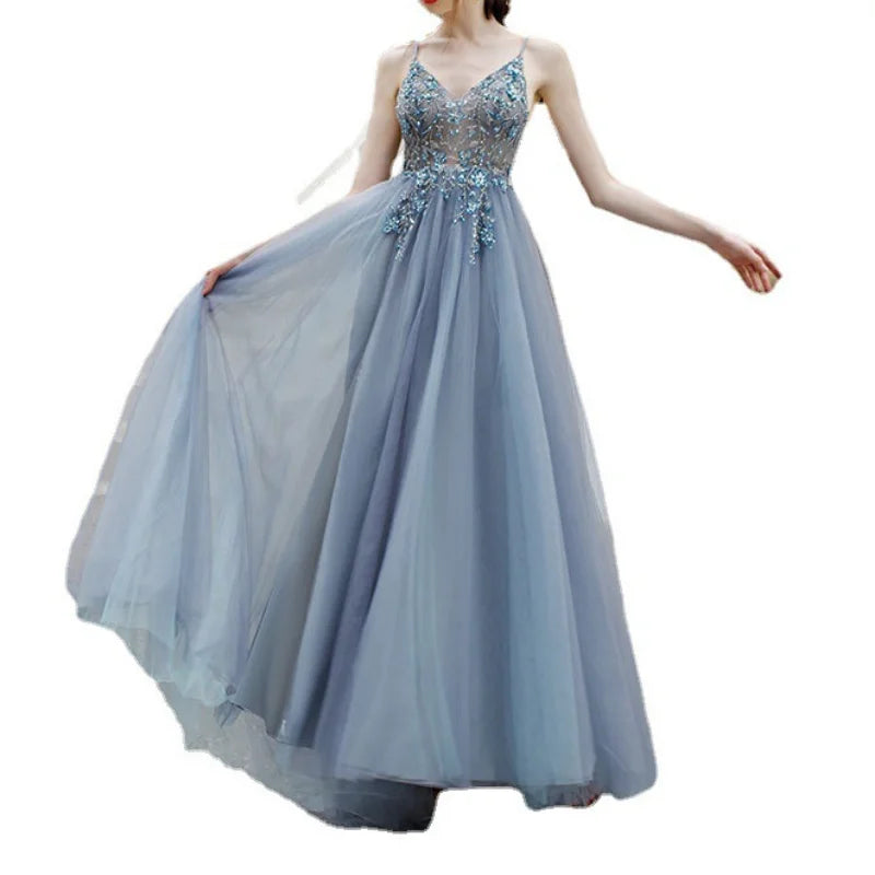 Homecoming Dresses: V Neck Long Evening Dress Lady Girl Women Prom Dress