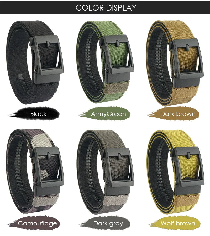 VATLTY New Hard Tactical Belt for Men Metal Automatic Buckle IPSC Gun Belt 1100D Nylon Military Belt Outdoor Sports Girdle Male