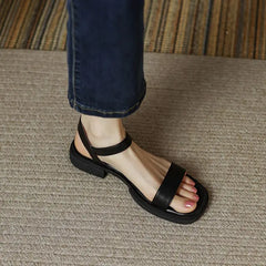 Ladies Shoes with Low Heels Footwear Outdoor Sandals for Women Beige