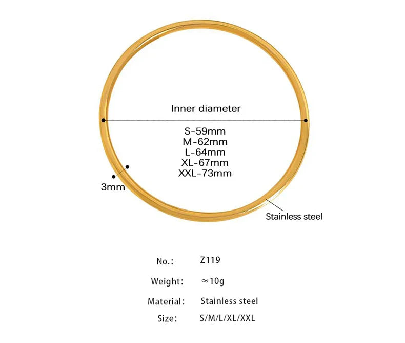 Fadeless Stainless Steel Bangle Bracelet For Women Non Fading Circular Minimalist Women's Hand Bracelets Woman Luxury Jewelry