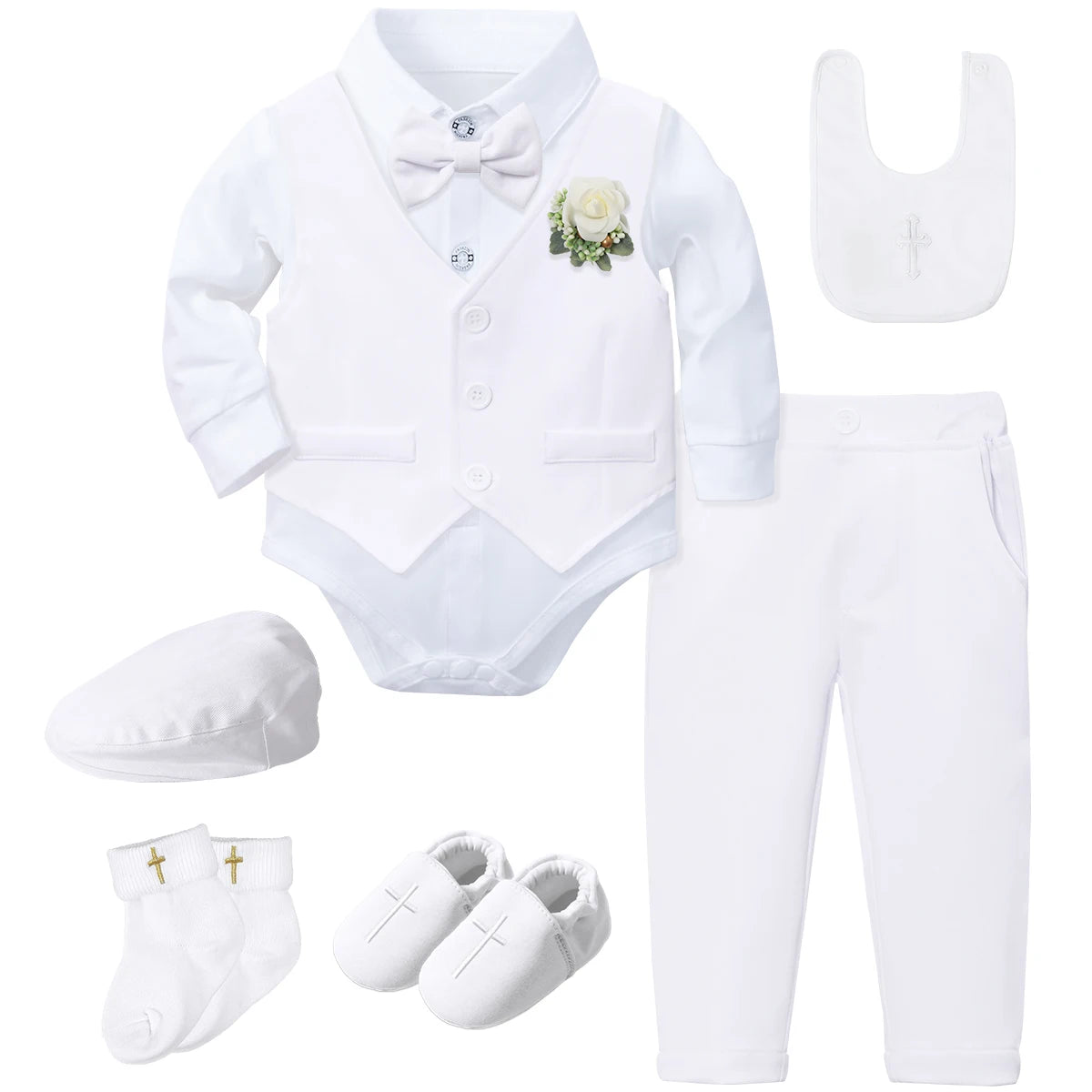 Outfit Boy Infant Baby Church Christening Suit Toddler White Blessing Set Newborn Easter Birthday Party Gift Clothes