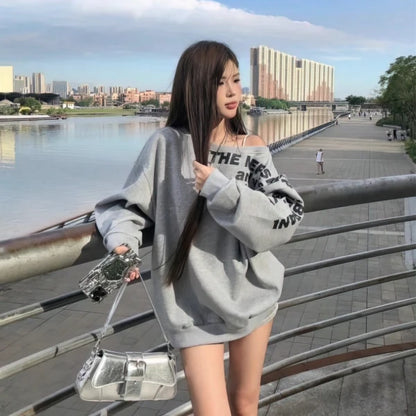 Y2k Sexy Oversize T shirt Women Streetwear Print Long sleeve Basic Top Lady Fall Winter Korean Fashion Oversized Tees Shirt