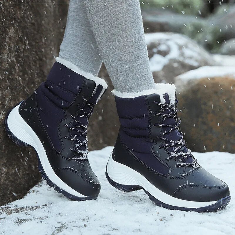 Women Boots Women Heels Boots For Winter 2023 Trend Fur Ankle Boots Platform Snow Bota Feminina Light Short Winter Shoes Female