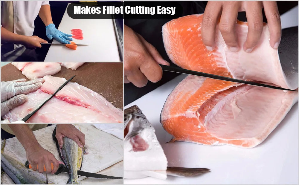 Stainless Steel Boning Knife Multifunctional Non-slip Fish Scale Scraper Rubber