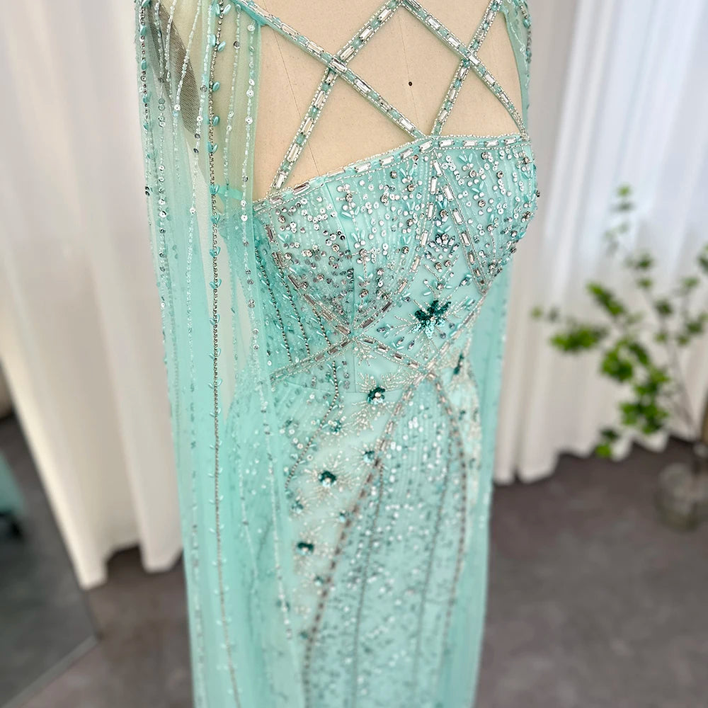 White Bridesmaid Dresses: Sharon Said Aqua Lilac Arabic Mermaid Evening Dress