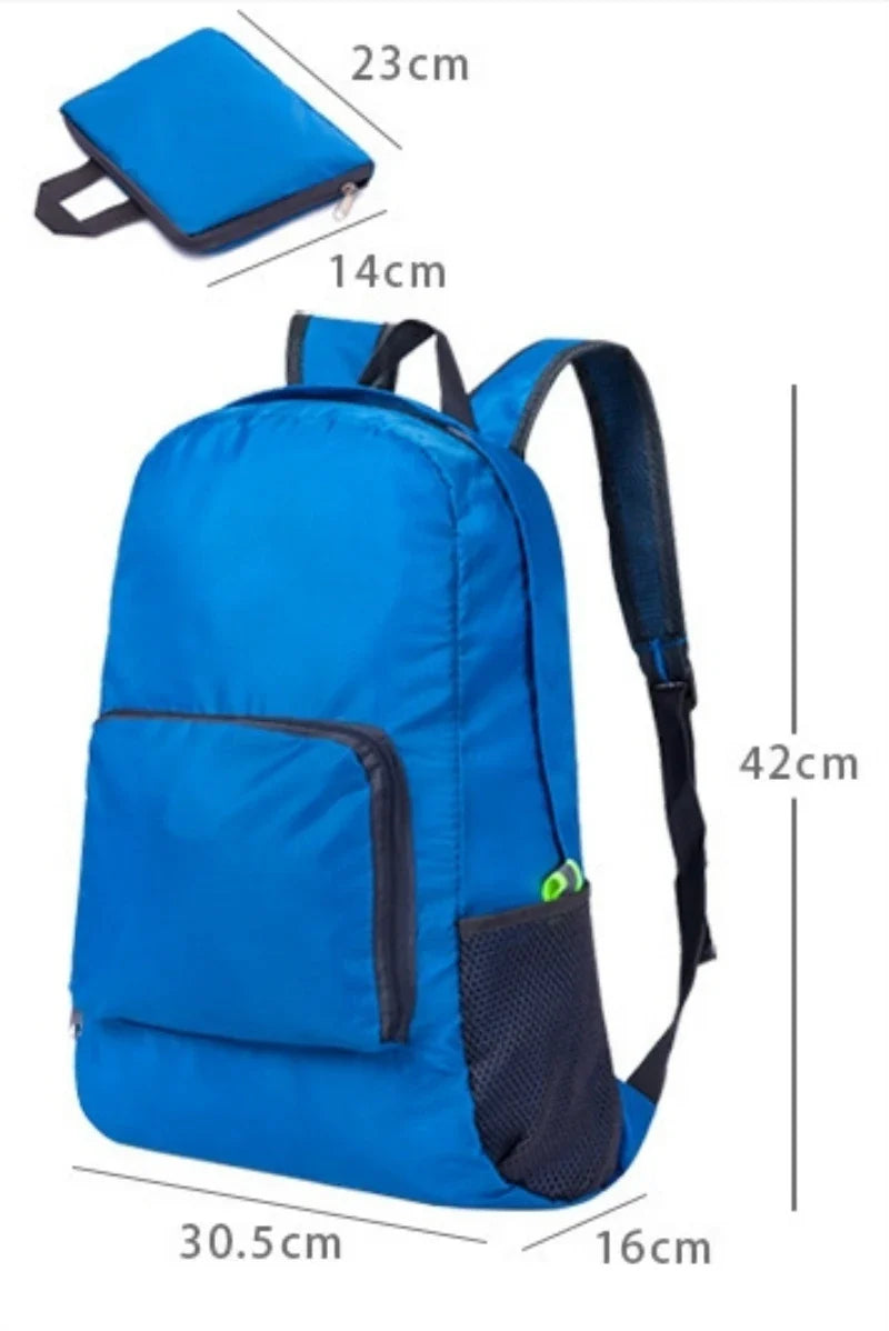 Unisex Foldable Backpack Travel Bag Lightweight Shoulder Backpacks Portable Outdoor Hiking Camping Sport Climbing Organizer Bags
