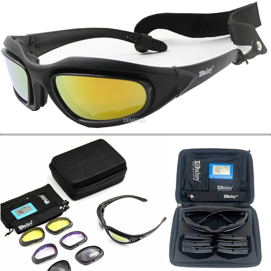 Sunglasses Men Airsoft Hunting Shooting Glasses UV400 Protection  Desert