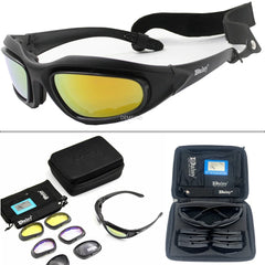 Sunglasses Men Airsoft Hunting Shooting Glasses UV400 Protection  Desert