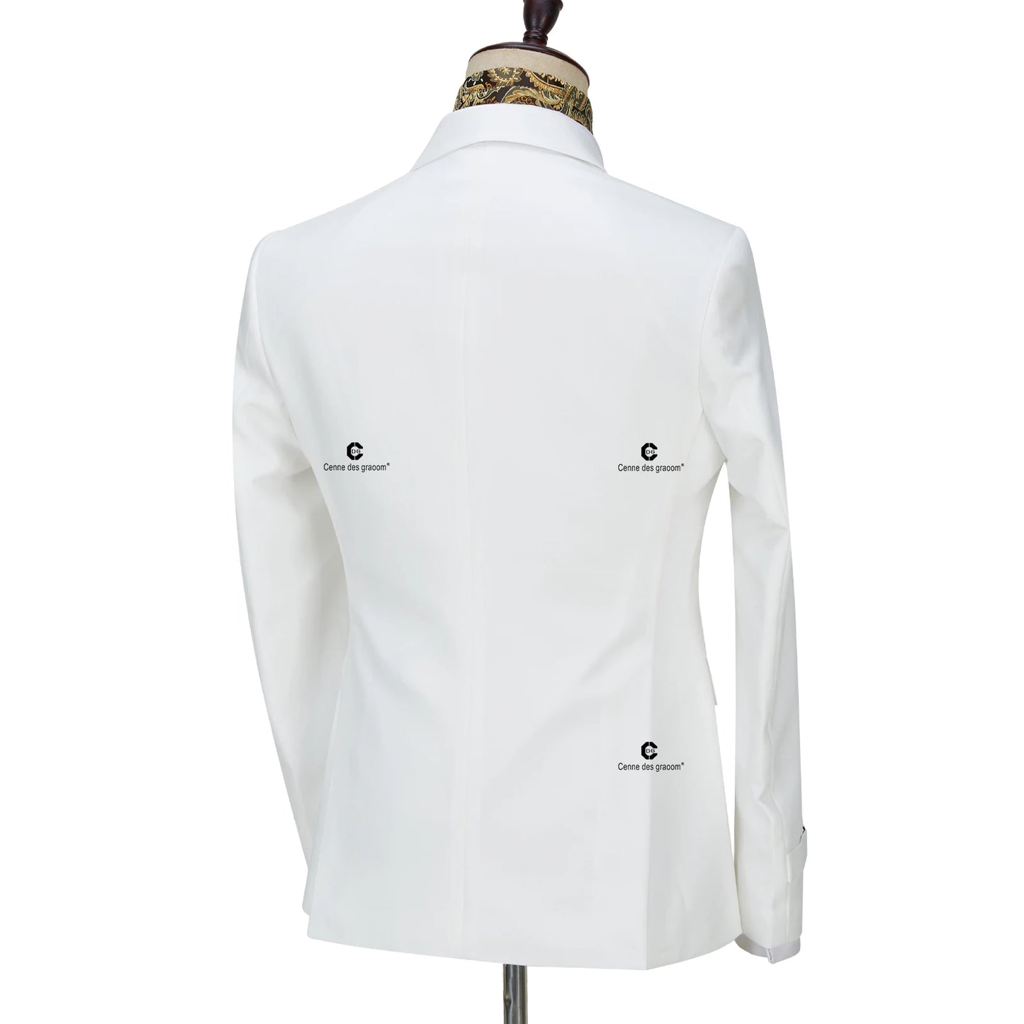 Tuxedo for Mens: White Blazer Jacket Pants Set Suits For Men Metal Side Release