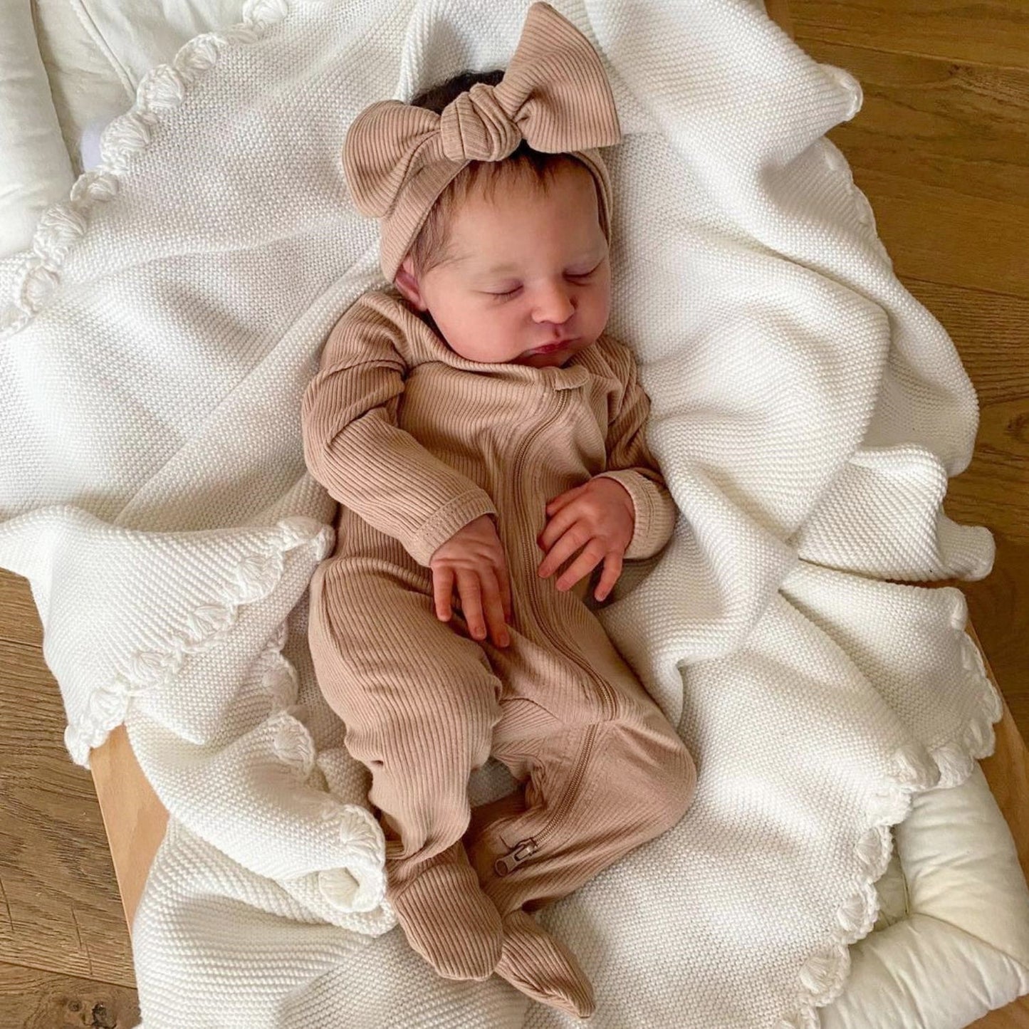 BZDOLL 3D-painting Skin with Visible Veins 50CM Soft Silicone Asleep Laura Silicone Reborn Baby Doll Toy Girl 20Inch Like Real