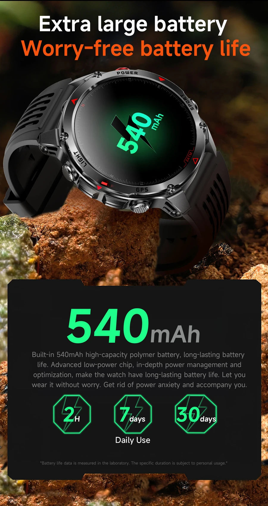 Outdoor Military Smart Watch Men Built-in GPS 1.46" AMOLED Compass