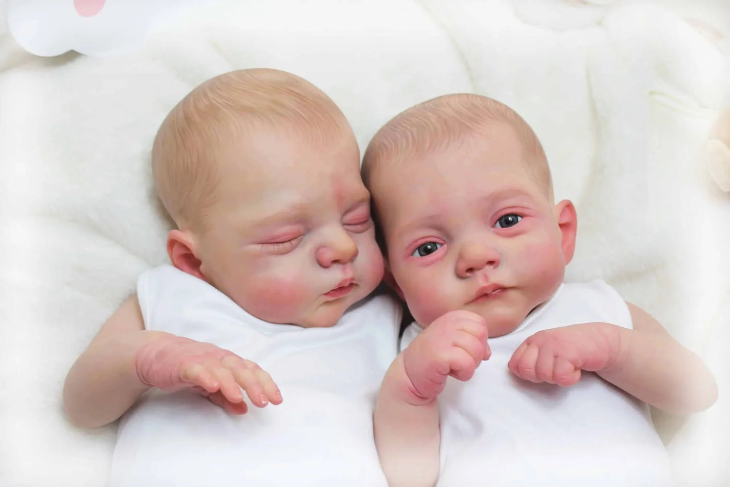 NPK 18inch Irys & Lily Twins Reborn Baby Doll Handmade 3D Skin Multiple Layers Painting Collectible Lifelike Art Doll