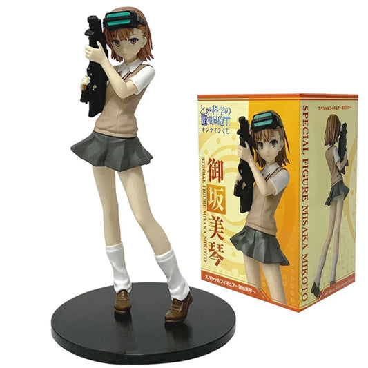 17cm Anime A Certain Magical Index Misaka Mikoto Railgun Girl Anime Figure PVC Action Figures Model Anime Cartoon Model Toy Gift