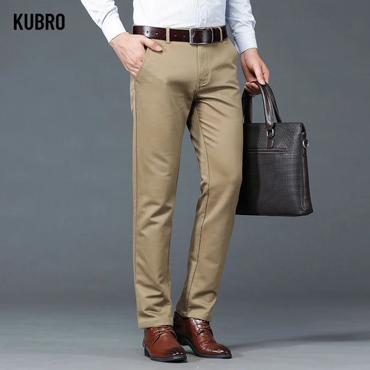 Suit Pants Men's Classic Black Multicolor Autumn Winter Casual Straight Trousers Business