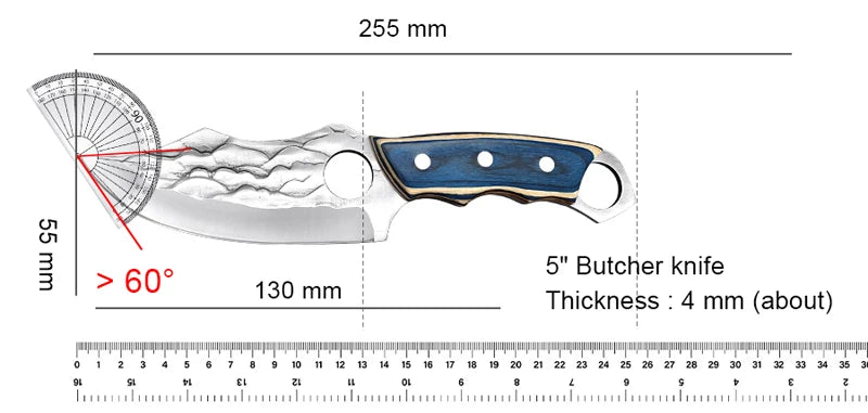 High Hardness Butcher Knife Stainless Steel Tiger Pattern Kitchen knife Bone Chopper