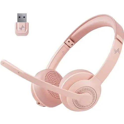 JIAMQISHI EH02U Wireless Bluetooth Headset ANC MIC for Work Computer Headphones USB Dongle Mute Mic for MacBook Headset Phone