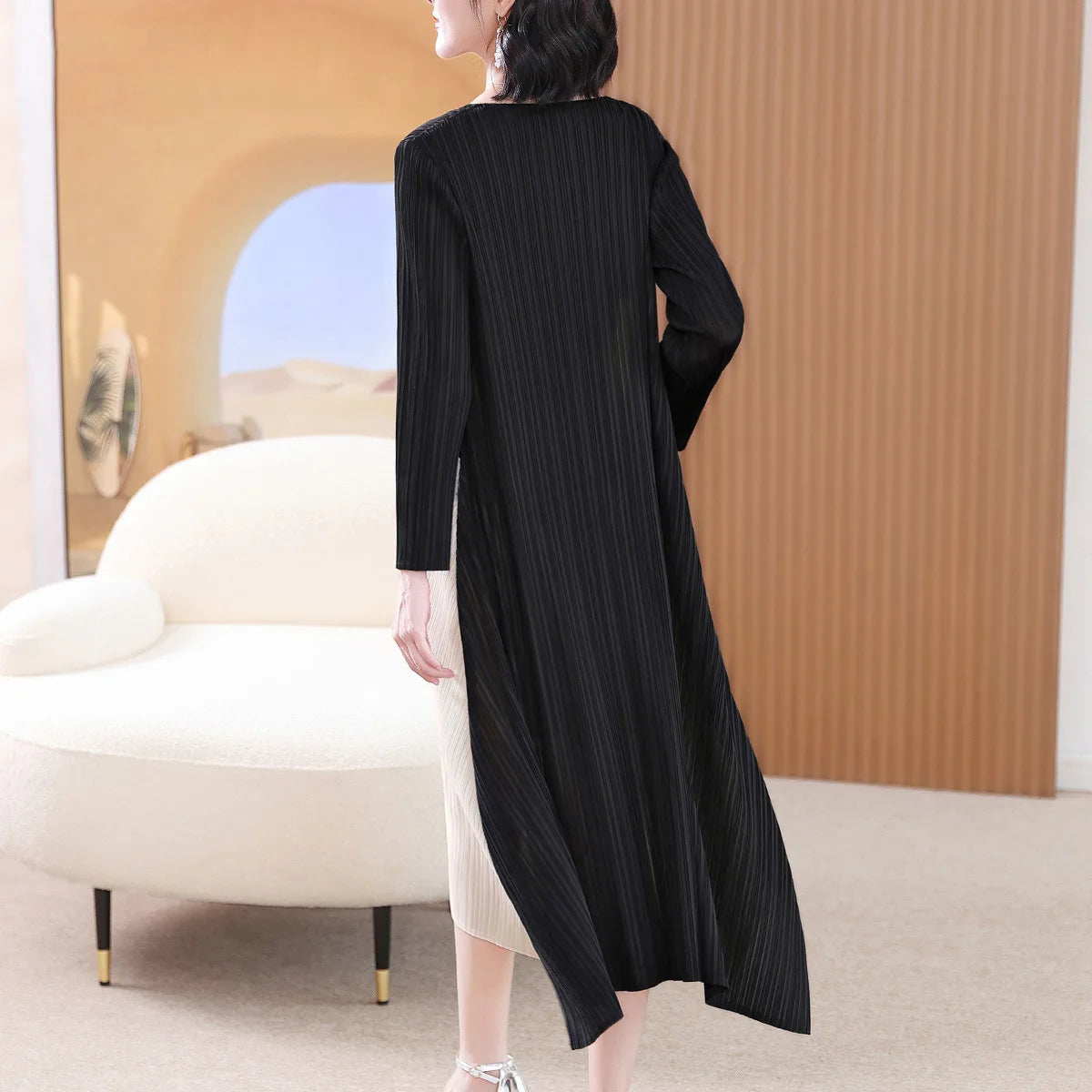 Evening Dresses: Dress for Women Stitching V-neck Loose Plus Size Casual