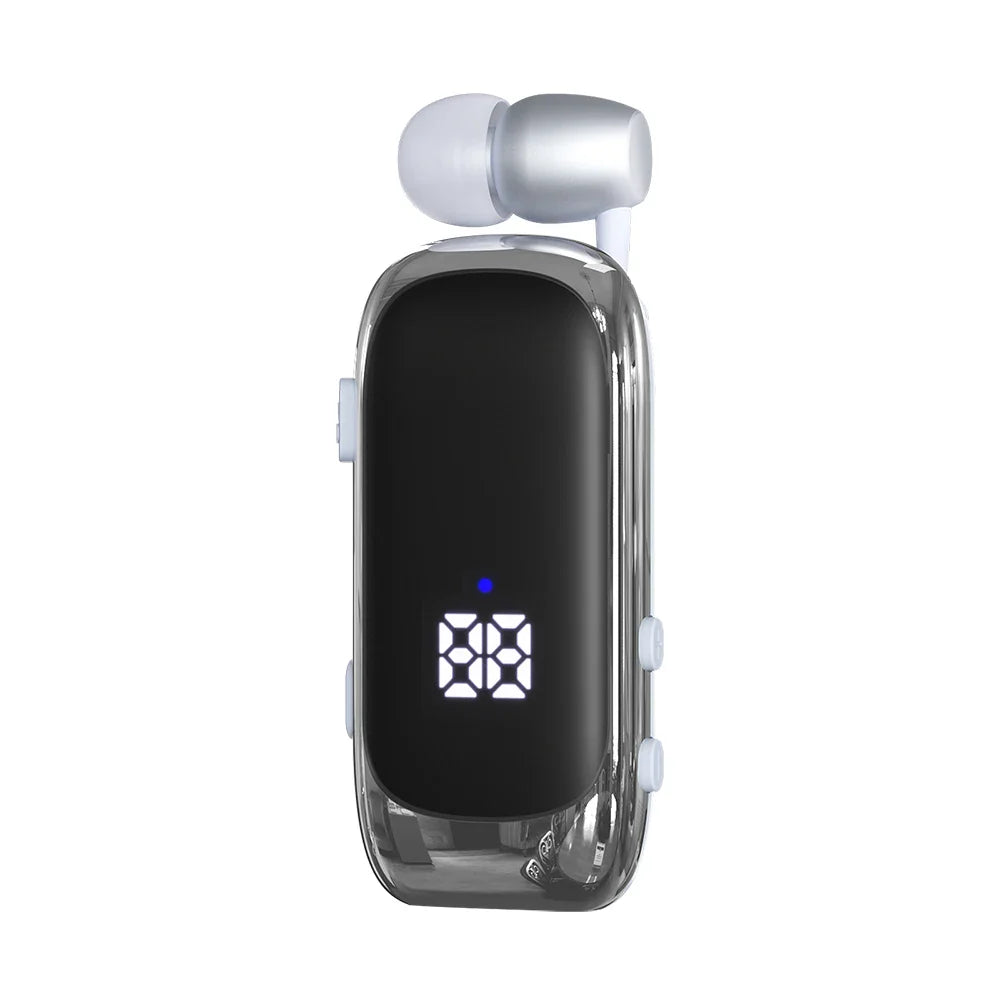 K88 Lavalier Business Bluetooth 5.4 Headphone Talk/Music Time 20 Hours, LED Digital Display,Noice Cancelling Wireless Earphones