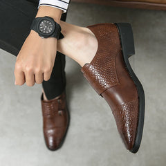 Fashion Classic Business Flat Shoes Men Designer Formal Dress Leather Shoes Men's