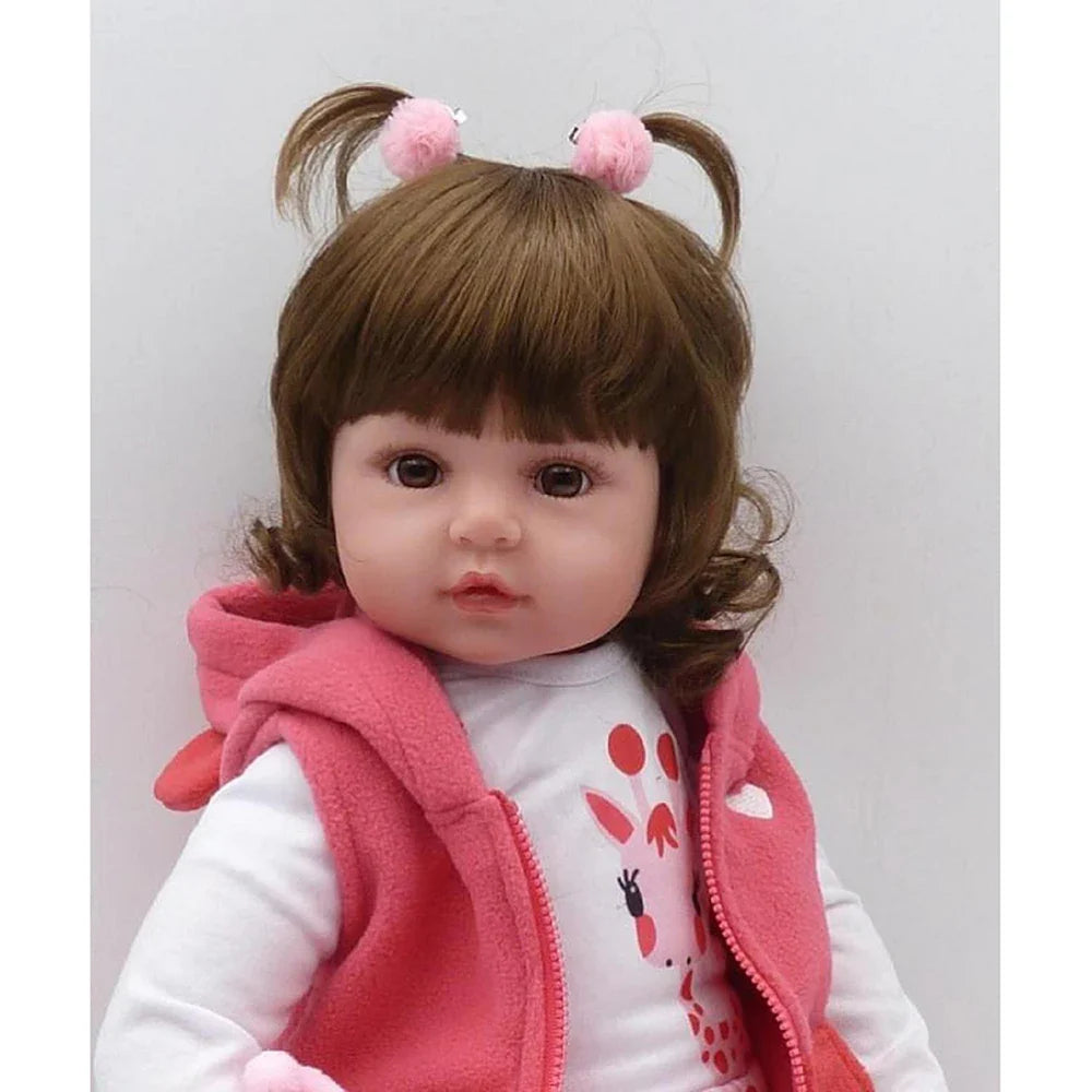 (48cm Reborn Doll) Cute Full Vinyl Simulation Dolls Dress Up Game Washable Toys Accompanying Children For Christmas Gifts