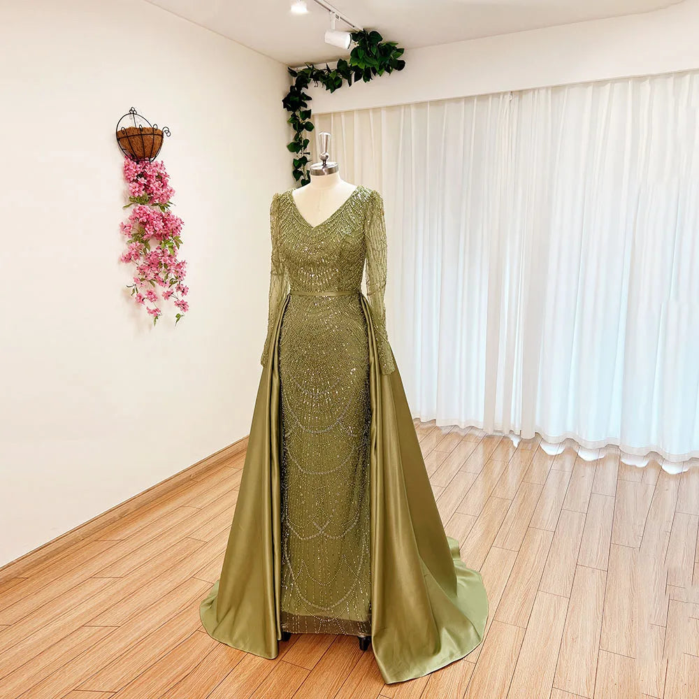 Evening wear Dresses: Evening Dress for Women Long Sleeves Party Gowns