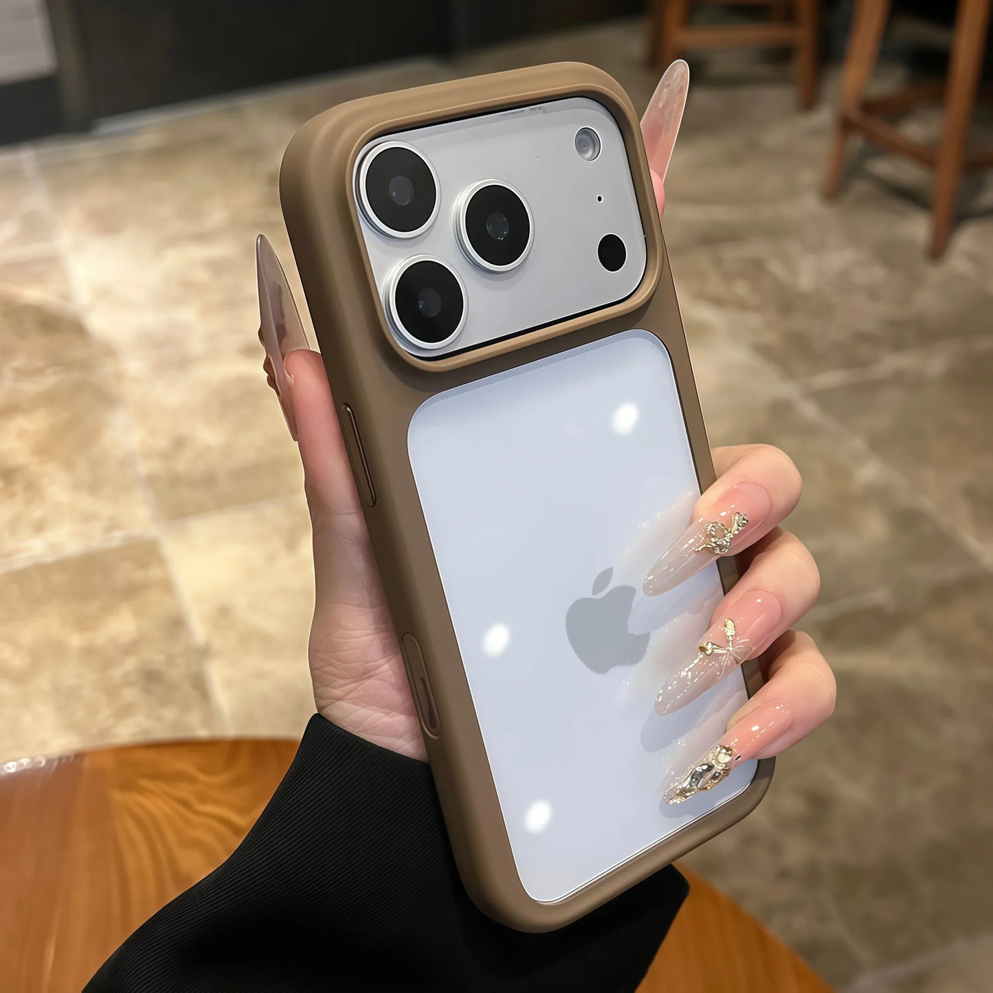 Advanced Silicone Soft Edge Transparent Hard Back Panel Case For iPhone 17 17 Pro 17 Pro Max Shockproof Phone Case Cover Gift