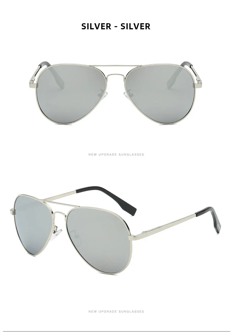 Classic Big Pilot Polarized Sunglasses Men Luxury Metal Black Aviation Sun Glasses Male Fashion Driving Vacation Shades UV400