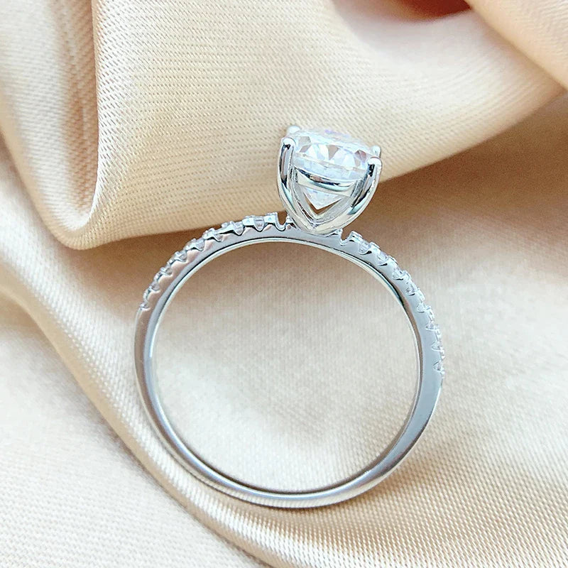 Smyoue Oval Cut 1CT 2CT 3CT D Color Moissanite Rings for Women Lab Diamond Wedding Promise Band S925 Sterling Silver Jewelry