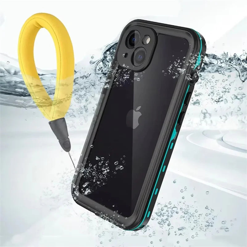 Full Sealed Clear For iPhone 12 13 14 15 16 17 Pro Max Waterproof Cases IP68 Diving 360 Protect Magsafe Shockproof Protect Cover