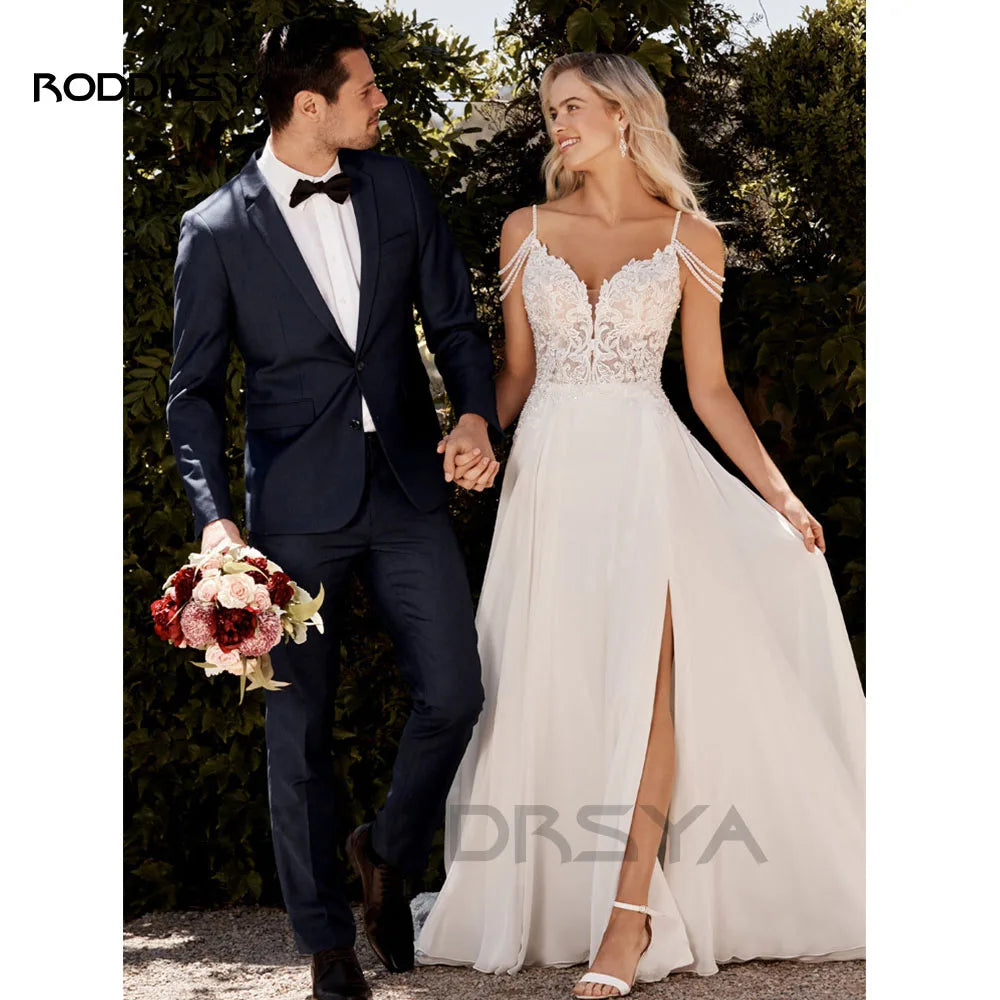 White Bridesmaid Dresses: Wedding Dress For Women Pearl Lace Appliques Bridal Gowns