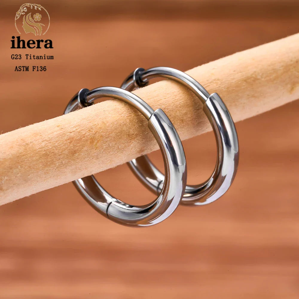 2/20PCS G23 Titanium Piercing Round Earrings Hoops with Zircon Ear Buckle Women Ear Tragus Cartilage Helix Piercing Jewelry