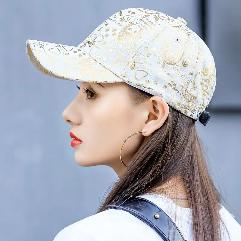 New Kpop Shiny Reflective Graffiti Letter Men Women Baseball Hats Cotton Comfortable Street Tie-dyed Fashion Sport Hip Hop Caps