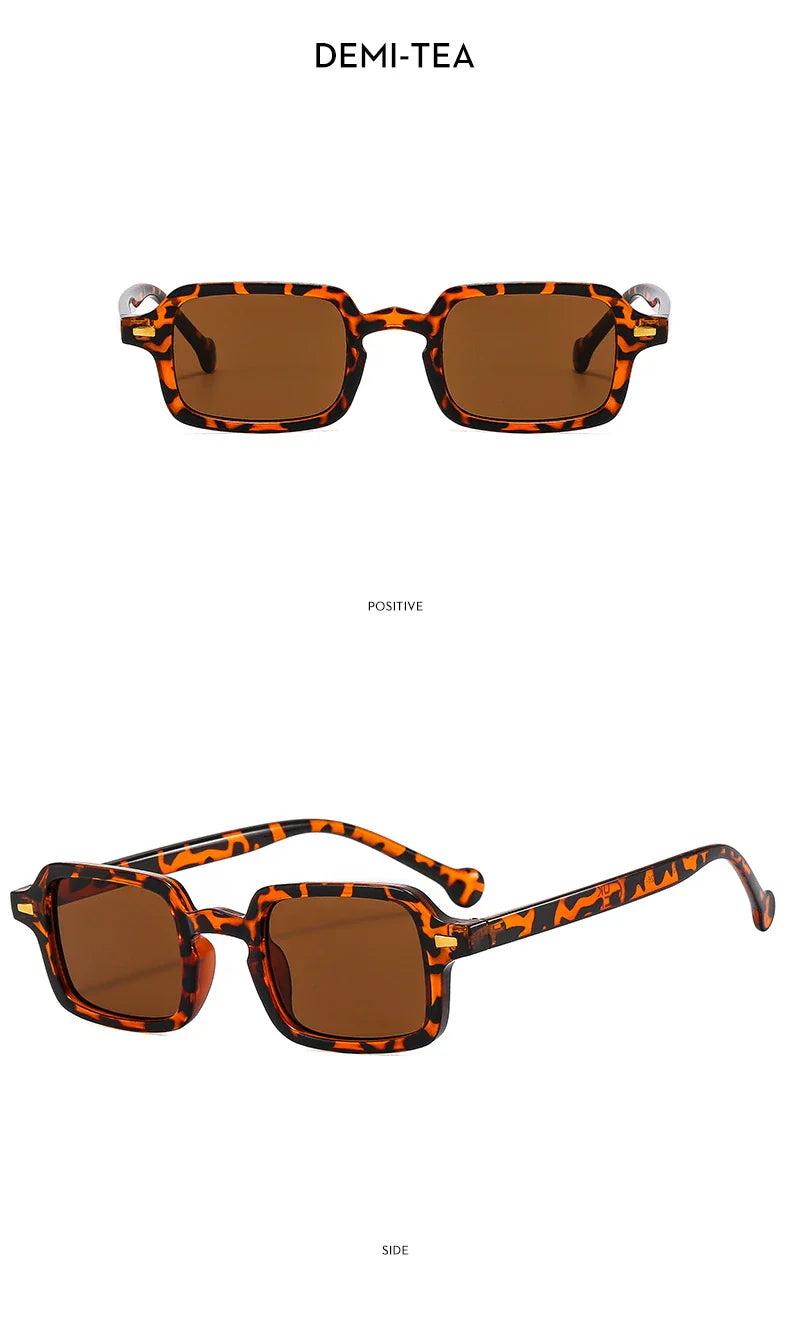 Fashion Luxurious Rectangle Sunglasses Women Oval Vintage Brand Designer Square Sun Glasses Men Shades Female Eyewear Anti-glare