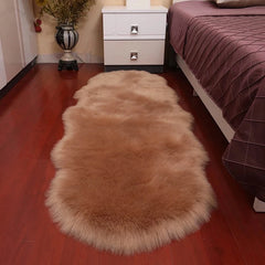 Plush Soft Sheepskin Bedroom Carpet Imitation Wool Pad Long Hair Bedside Mat Sofa