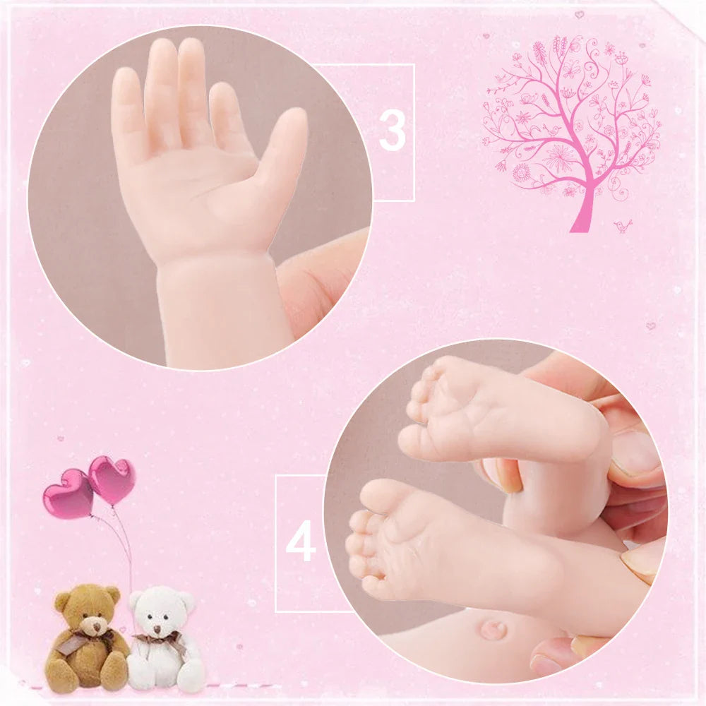 IVITA WG1554 14.96 inch 1.58kg 100% Full Body Silicone Reborn Baby Doll Soft Dolls Realistic Girl Baby DIY Blank Children Toys