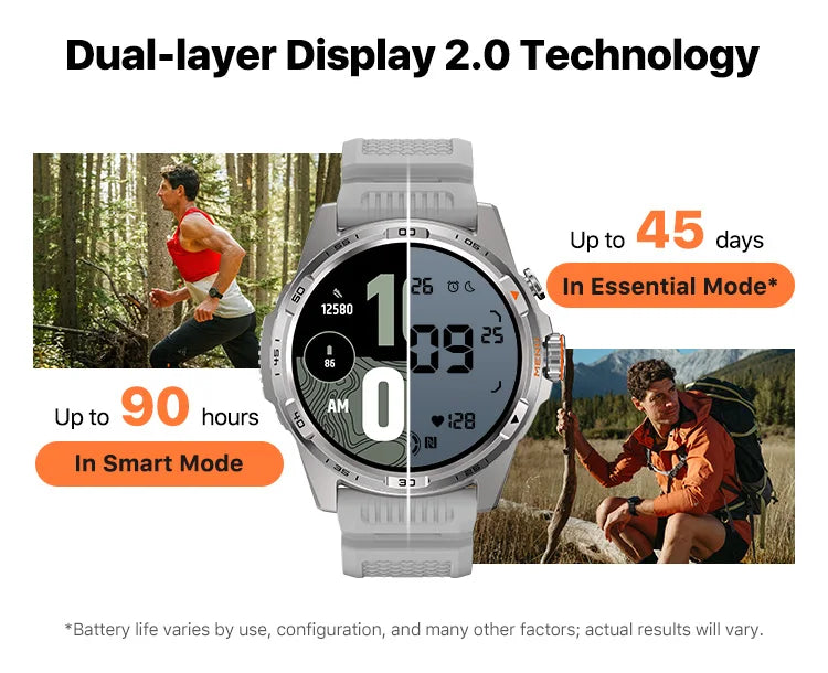 TicWatch Atlas Silver Smartwatch( Refurbished), GPS, barometer, compass, 110+ workout, only for Android