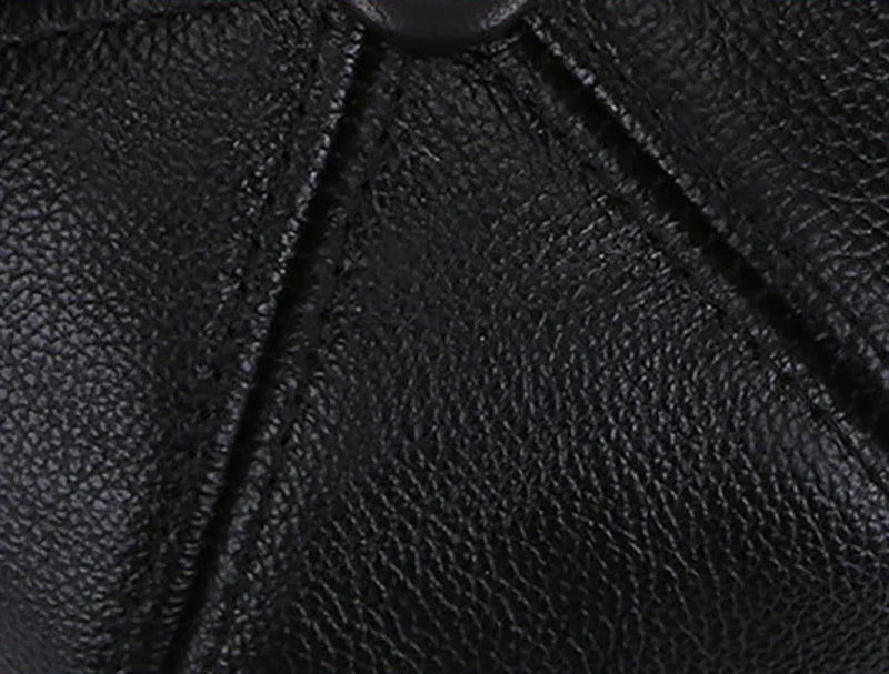 Brand New Style 2026  Retro Cowhide Bomber Hat Winter Keep Warm Caps Men Women Real Leather Cap Thick Velvet Dad Hat Leather Hat