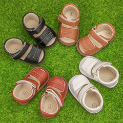 KIDSUN Outdoor Summer Flat Sandals Baby Boy Girl Shoes Rubber Non-slip Sole First Walkers Infant Crib Shoes 0-18M