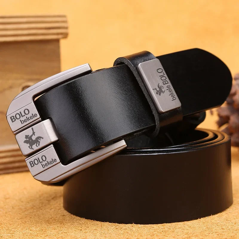 Famous Cowskin Luxury Brand Designer High Quality Alloy Pin Buckle Belts for Jeans Original Real Genuine Leather Belt for Men